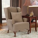 SureFit Stretch Pinstripe T-Cushion Wing Chair 1 P