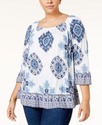 INC International Concepts Plus Size Medallion-Pri