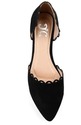 Brinley Co. Womens Scalloped Flat Black, 9 Regular