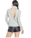 GUESS Womens Gray Reversible Knit Sweater (Large)