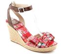 Marc Fisher Women's Happly Wedge Sandals in Red Si