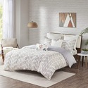 INK+IVY Suri Clipped Jacquard Comforter Set in Gre