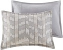 INK+IVY Suri Clipped Jacquard Comforter Set in Gre