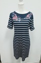 Karen Scott PETITE Stripped Navy Dress SZ: PL-NEW