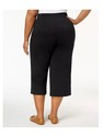 Karen Scott Plus Size Knit Capri Pants Deep Black 