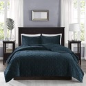 Madison Park Harper Quilt Set-Faux Velvet  Full/Qu