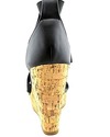 Steve Madden Abbby Women US 8.5 Black Wedge Sandal