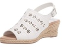 Easy Street womens Espadrille Wedge Sandal, White,