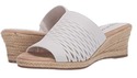 Easy Street womens Espadrille Wedge Sandal, White,