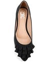 Brinley Co. Womens Ruffled Flat Black, 9.5 Regular