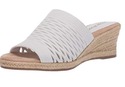 Easy Street womens Espadrille Wedge Sandal, White,