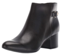 Anne Klein Women's Hilda Ankle Boot, Black Leather