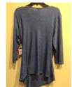 Vince Camuto Blue Shimmer Asymmetrical Tunic Blous