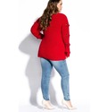 City Chic Eyelet Sleeve Red Sweater SZ 20