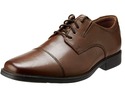 Clarks Men's Tilden Cap Oxford Shoe,Dark Tan Leath