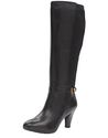 Anne Klein Women's Delray Leather Riding Boot, Bla