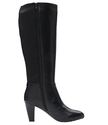 Anne Klein Women's Delray Leather Riding Boot, Bla