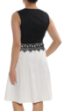 DKNY Womens Black/White Embroidered Sleeveless She