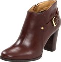 Nine West Women's Effia Ankle Boot,Dark Brown Leat