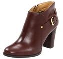 Nine West Women's Effia Ankle Boot,Dark Brown Leat