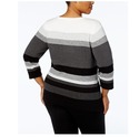 Karen Scott Knit Stripped Pullover-1X