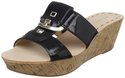 Nine West Heartful Black Women's Sandal Wedge Shoe