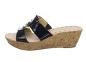 Nine West Women's Heartful Wedge Sandal,Black Pate