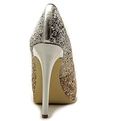 Guess Honoran Women US 8 Silver Peep Toe Platform 