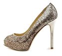 Guess Honoran Women US 8 Silver Peep Toe Platform 