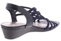 Roma Stretch Wedge Sandal, Navy Stretch Elastic/Ca