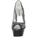 bebe Women's Jagged Peep-Toe Pump,Black,10 M US 