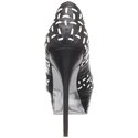 bebe Women's Jagged Peep-Toe Pump,Black,10 M US 