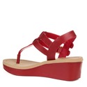 Brinley Co. Women's T-Strap Wedge Sandal Red, 8.5M