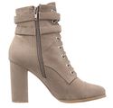 Madden Girl Women's Klaim Ankle Bootie, Taupe Fabr