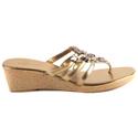 Karen Scott Sela Womens Size 8 Gold Open Toe Wedge