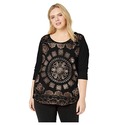 Lucky Brand Women's Plus Size FOIL Medallion TEE, 