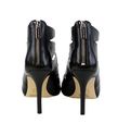 Michael Kors Mavis Open Black Leather Bootie Women