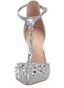 Jewel Badgley Mischka Women's UMAY Shoe, Silver Fa