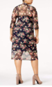 Monteau Sheath Sheer Keyhole Floral Dress-1X