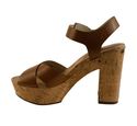 Michael Kors Natalia Walnut Leather Platform Sanda