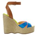 Enzo Angiolini Women's Nomas Wedge Sandal,Blue Mul