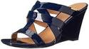 Calvin Klein Women's Nona Wedge Sandal, Navy, 8.5 