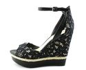 GUESS Women's Odin 2 Lace Wedges, Black, Size 9.5