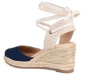 Brinley Co Comfort Womens Espadrille Wedge Blue, 9