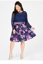 Sequined Hearts Purple Floral Skirt-13