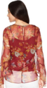 VINCE CAMUTO Sheer Flare Sleeve Floral Blouse Smal