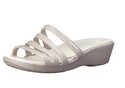 crocs Women's Rhonda Wedge Sandal, Platinum/Oyster