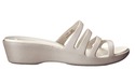 crocs Women's Rhonda Wedge Sandal, Platinum/Oyster