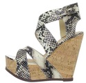 MIA Women's Statuesque Wedge Sandal,Natural Multi 