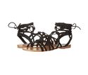 Steve Madden Women's Swyvel Flat Sandal, Black Nub